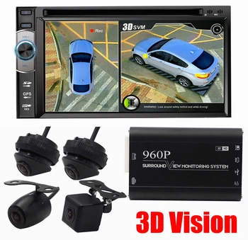 Ouchuangbo 3D 960P 360 automobilio kamera laipsnį birdview Parkavimo Sistemos, Auto Car DVR Kamera su naktinio matymo Super plataus kampo