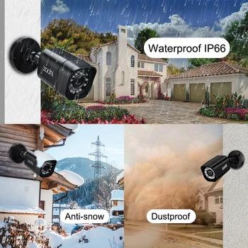 Zoohi HAINAUT VAIZDO kamerų Sistema 1080P saugumo kamerų DVR Rinkinys, CCTV vandeniui namo Lauko Vaizdo Stebėjimo Sistemos HDD P2P HDMI