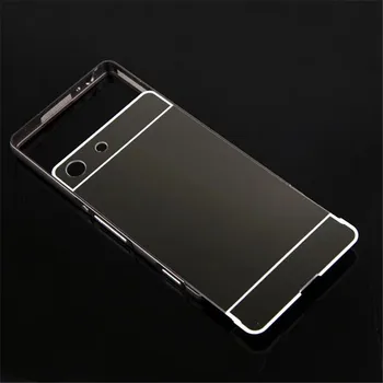 Sony Xperia M 5 Dual Atveju, Metalinis Rėmas su Veidrodžiu Galinį Dangtelį Sunku Telefono dėklas Sony Xperia M5 E5603 E5606 / M5 Dual E5653