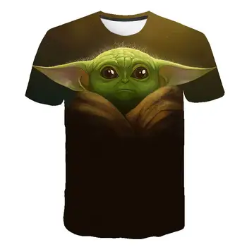 Yoda T marškinėliai Berniukams, Mergaitėms Mandalorian Anime Marškinėliai Harajuku Mados Animacinių filmų T-shirt Laisvalaikio Streetwear Estetinės Marškinėlius Viršūnės