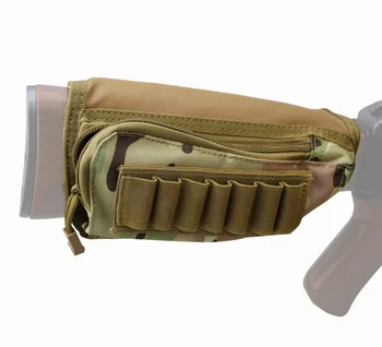 Medžioklės Tactical Rifle Buttstock Skruosto Poilsio Shell Turėtojas Šaudmenys Vežėjas Maišelį Airsoft Gun Priedai Kulka Kasetė Mag Maišeliai