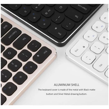 B. O. W Aliuminio Klaviatūra ir Pelė Įkraunama , Premium 78 Klavišai 2,4 Ghz Belaidžio ryšio KB Slim, skirtą kompiuterį, Nešiojamą Kompiuterį-Sidabrinė