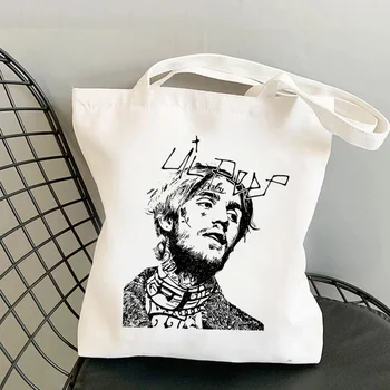 Lil Peep pirkinių krepšys, rankinė, perdirbti shopper bag bakalėjos shopper bolso maišelį string shoping patraukti