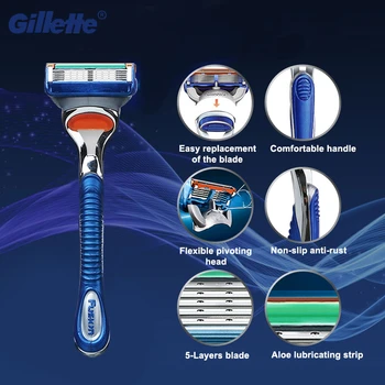 Gillette Fusion 5 Vyrų Rankinio Skustuvas Skustuvai Mašina Skutimosi Peiliukai Kasetės Su Replacebale Peiliukai Skutimosi, Skustuvai