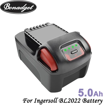 Bonadget Mokamas 20V 5000mAh BL2022 Li-Ion Baterija Ingersoll BL2022 Pakeitimo elektrinių Įrankių Baterijų