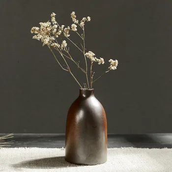 Geriausia pardavimo kūrybinės keramikos vaza, rankų retro mediena kūrenamų Mini keramikos vazos, dekoratyvinės namų reikmenys