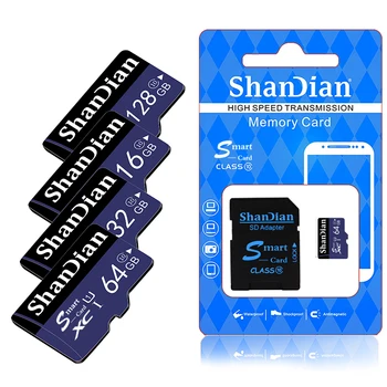ShanDian Originalus Micro sd kortelę 64GB 32GB 16GB 8GB SDHC SDXC Atminties Kortelės MicroSDXC MicroSDHC class10 6 klasės 