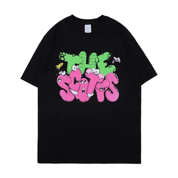 NAGRI Vyrų T-shirt Travis Scotts ASTROWORLD Laiškas Išspausdintas Tshirts Hip-Hop Streewear Tee O-Kaklo trumpomis Rankovėmis T Shirts