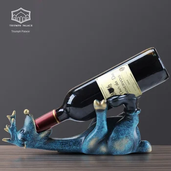 Derva Briedžių Vyno Butelio Laikiklį Figūrėlės Europos Kūrybos Gulėti Elnias Ornamentu Gyvūnų Vyninės Amatų Apdailos Hogar Statulėlės