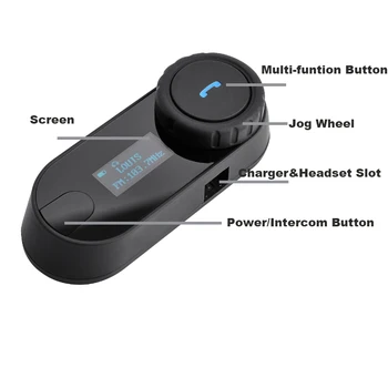 FreedConn Atnaujinta TCOM-PK 800M BT Bluetooth Motociklo Šalmas Domofonas Ryšio laisvų Rankų įranga su LCD screen + FM Radijas Paplepėti