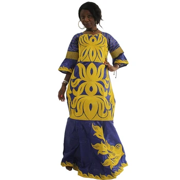 MD 2021 heidi bazin riche dashiki moterų suknelė tradicinių afrikos suknelės moterims siuvinėjimo modelio su akmenimis 2020 m. afrikos drabužiai