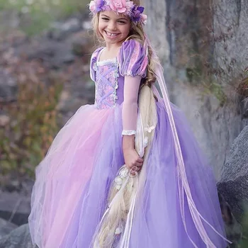 Prekės Tangled Rapunzel Suknelė Mergaitėms Šalis Princesė Dress Išgalvotas Vaikai Rapunzel Cosplay Gimtadienio Drabužiai Vaikams, Karnavaliniai Kostiumai,