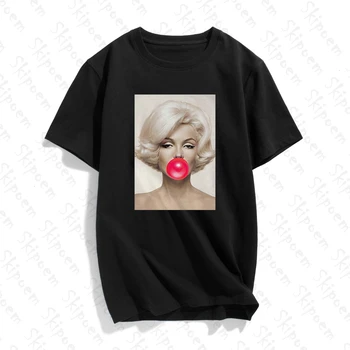 Žvaigždės Ir Chiclete Kopijas Marilyn Monroe Audrey Hepburn T-shirt Moterims korėjos Stiliaus Medvilnės trumpomis Rankovėmis Plius Dydis Viršuje Tees Drabužiai
