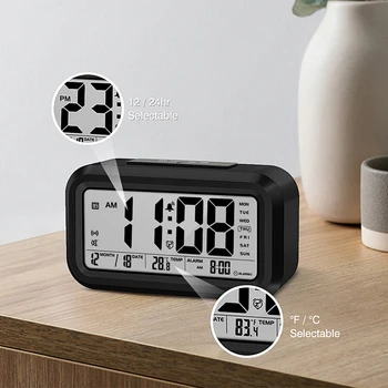 Anglų kalba Kalbėti Laikrodis Kalbėjimo Laiko ir Temperatūros Skaitmeninis Miegamasis Atidėti Laikrodis-Žadintuvas su Termometras už Vaikas, Vaikai Pabusti