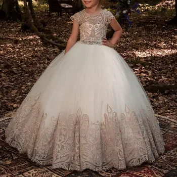 Vaikai Princesė Sijonas Mergina Merginos Vestuvių Suknelė su Hoopas Sijonai Priedai Raišteliu Reguliuojamas Juosmuo Pamušalas 50PE