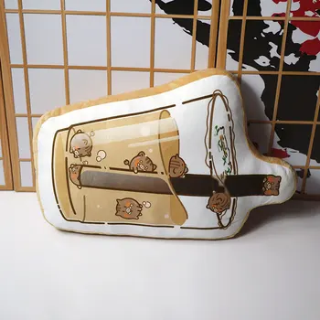 Animacinių filmų Pieno arbata kiaulių braškių pagalvę trumpas pliušinis įdaryti lėlės dvipusis užvalkalas 45cm už gril dovana