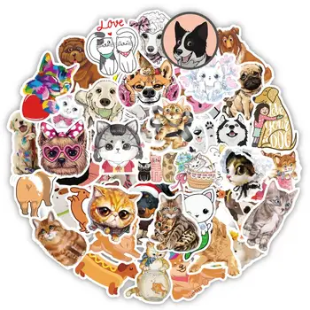 Augintinių, Šunų, Kačių, Lipdukai 160 Vnt Mielas Gyvūnų Anime Lipdukas Paketą Riedlentė Nešiojamas Telefono, Nešiojamojo kompiuterio Dviračių Kietas Decal Vaikas Žaislas