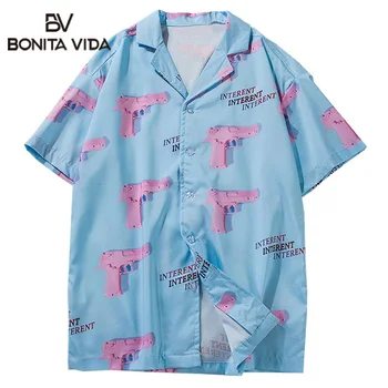 Bonita Vida Havajai Atsitiktinis Spausdinti Trumpomis Rankovėmis Beach Marškinėliai Streetwear Vasaros Atsitiktinis Harajuku Mados Unisex Plonas Viršūnės