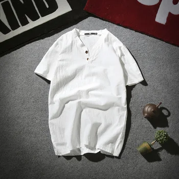 2020 metų Vasaros vyriški T-shirt trumparankoviai , vientisos Spalvos Atsitiktinis V-kaklo Didelio Dydžio Trumpas, T-marškinėliai Vyrams , Kvėpuojantis Balta Vyrai T-shirt