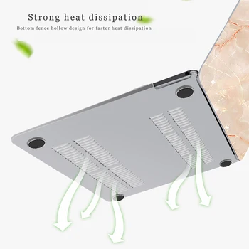 Marmuro Tekstūros Sunku Laptop Case Sleeve For Macbook Air Pro Retina 11 12 13 15 Jutiklinis Baras Naujas macbook Air 13 A1932 2018 shell
