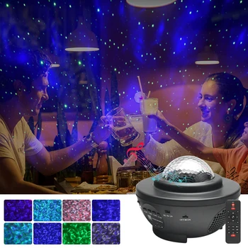 Spalvinga Naktį Šviesos Projektorius Lempos, LED Star Blueteeth Balso Valdyti Muzikos Grotuvą Naktį LED Lemputė USB Įkrovimo Projekcija Lempos