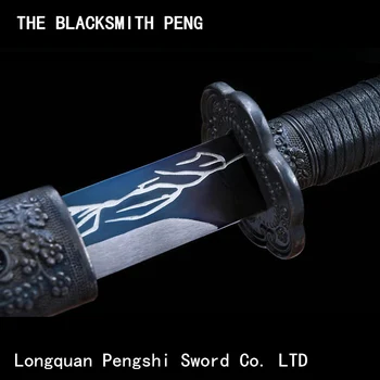 Išsiuvinėti pavasario peilis/Lenktas peilis per Ming dinastija/Čing juosmens/Kinų aštrių kardų/real metalo kardas/katana/Juosmens kalavijas