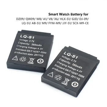 MJKAA 6/8/10vnt LQ-S1 Patvarus Smart Watch Baterija 3.7 V 380mAh Įkraunamas ličio LQ S1 Baterijas Laikrodžiai QW09 DZ09 W8 lqs1