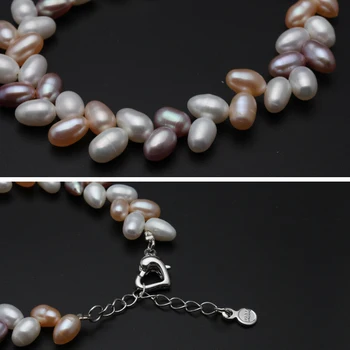 Gražus boho perlų papuošalų rinkinį,jubiliejaus dovana, įvairių spalvų natūralių gėlo vandens perlų karoliai, apyrankės rinkinys moterims