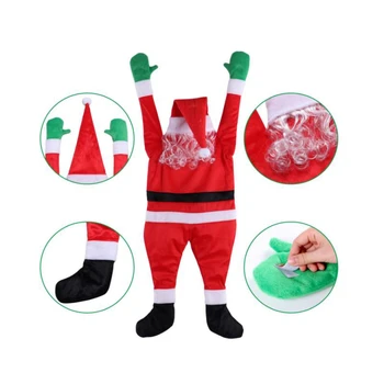 Kalėdos Super didelis aksomo Santa Claus apdailos drabužiai, dovanos, šventinės dovanos, durų sienos kabo dovanų Šalis Tiekia 