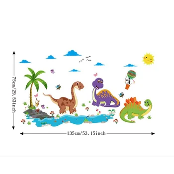 75 x 135 cm Dinozauro Dino Sienų Lipdukai Vaikų Kambario, Namų Dekoro Vinilo Decal vaiko Kambarys Darželio Dekoras