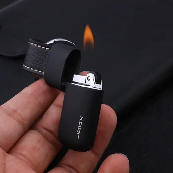 Keychain Nemokamai Ugnies Fakelas Lengvesni Naujas Mini Titnagas Dujų Degiklio Mini Pocket Pakabukas Odos Kišenėje Cigarečių Degiklio Dalykėlių Vyras