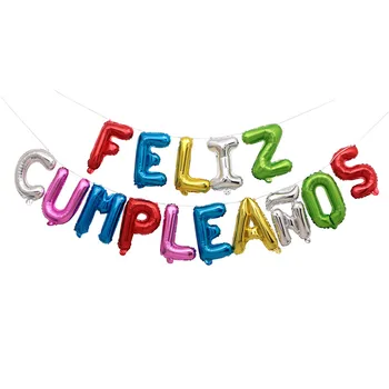 1set ispanijos Raidžių gimtadieniu Folija Balionai Sidabro Gimtadienio Laišką Kolbų šalis Dekoro Prekių Kūdikiams, vaikams, oro Globos