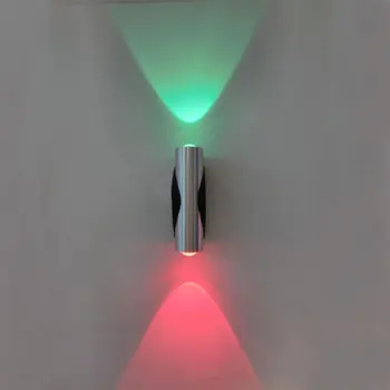 Šiuolaikinės Aukštyn Žemyn 2W LED Siena Šviesos Vonios kambarys su Dvigubo Stiklo Galvos dėl Namų Apšvietimo Miegamojo Kambarį Koridoriaus sienos Lempos