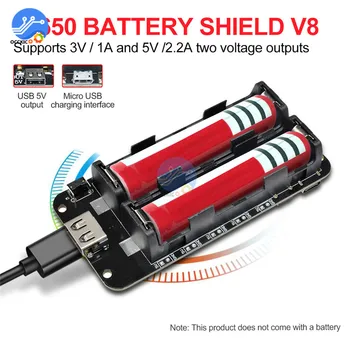 Du kartus 18650 Ličio Baterija Shield V8 Mobiliojo Galia banko Plėtros Valdybos Modulis USB 5V/3A 3V/1A Arduino ESP32 ESP8266 WIFI