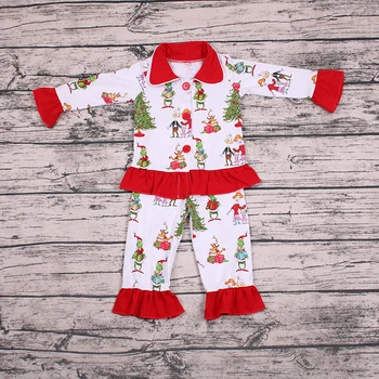 Baby girl boutique drabužių Kalėdų stiliaus pižama paramos dropshipping didmeninės