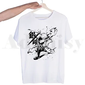Gintama Anime Sakata Gintoki Kagura Tshirts Vyrų Mados Vasaros marškinėliai Marškinėlius Viršuje Tees Streetwear Harajuku Juokinga