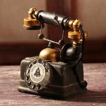 Naujas Vintage Dervos Telefono Modelis Miniatiūriniai Amatų Fotografijos Rekvizitai Retro Baldai Figūrėlės Baras Namų Dekoro Telefono Miniatiūriniai