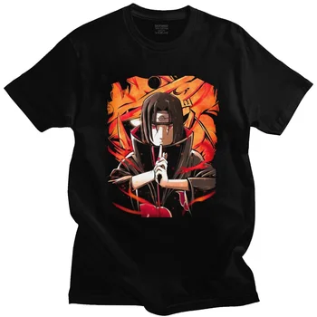 Itachi Uchiha Marškinėliai Vyrams Medvilnės Atsitiktinis Manga marškinėliai trumpomis Rankovėmis Naruto Shippuden Tee Viršūnės Įrengta Drabužių Anime Dovanų Idėjos
