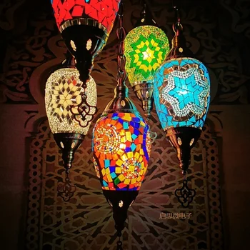 2020 Naujausias Viduržemio jūros regiono Stiliaus Maroko Lempos Rankų darbo Stiklo Atspalvį Mozaikos LED Sieniniai šviestuvai Koridoriuje Eilėje Koridoriaus viešbutis, kavinė