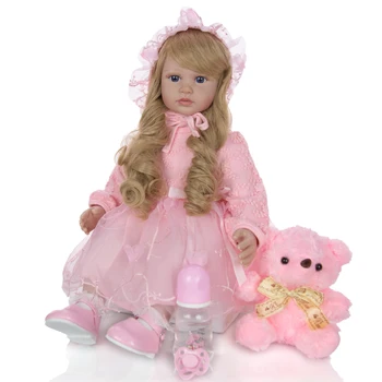 KEIUMI 24 Colių Reborn Lėles 60 cm Silikono vinilo rožinė Princesė Mergina Baby Doll Pardavimas Tautinės Lėlės Vaikas, Gimtadienio, Kalėdų Dovanos
