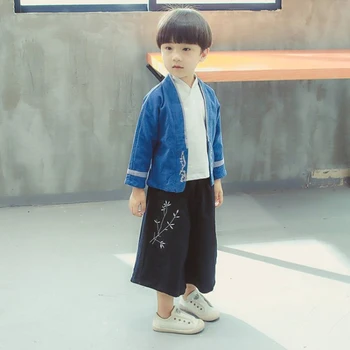 Tradicinis kinų Kostiumas Vaikams, Tango Kostiumas Kung Fu Vienodas Vaikų Liaudies Šokių Kostiumai Šiuolaikinės Hanfu Wushu Berniukai SL1080