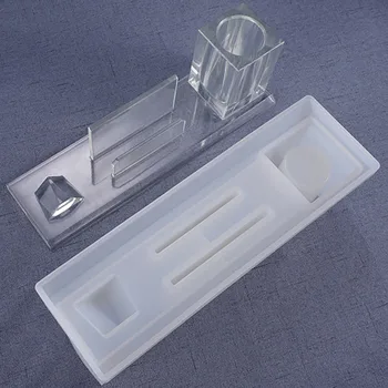 3D Rašiklis Turėtojas Verslo Kortelės Turėtojas Silikono Formos Namų Makiažo talpinimo Darbalaukio Sūpynės, Stalo Pelėsių Padaryti 