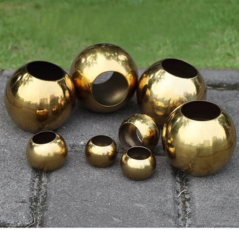 Dekoratyvūs Rutuliai 316SUS Nerūdijančio plieno skylių kamuolys aukso didelis double skylę kamuolys gerai suvirinimo dvigubai skylę apvalus rutuliai 0,5 mm storio