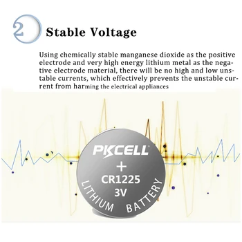 PKCELL 10vnt/2Cards CR1216 + CR1220 + CR1225 3V Ličio Baterija Mygtuką Sausos Ląstelių iš viso 30pcs Monetų Baterijomis