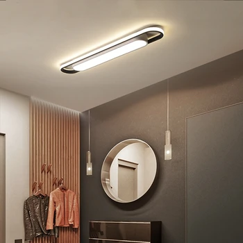 Modernus minimalistinis aukšto ryškumo LED lubų šviesos stačiakampio juoda/balta miegamojo kambarį eilėje lubų apšvietimas
