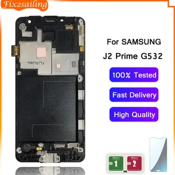 Patikrintas LCD Ekranas Jutiklinis Ekranas skaitmeninis keitiklis Surinkimo Samsung Galaxy J2 Premjero G532 G532 SM-G532 SM-G532F G532F su karkasu