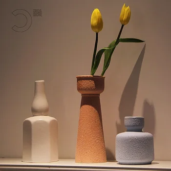Cutelife INS Šiaurės šalių Keramikos Baltos spalvos Gėlių Vaza Apdailos Namų Minimalizmas Kambarį Vaza Augalų Šiuolaikinių Vestuvių Stalo Maža Vaza