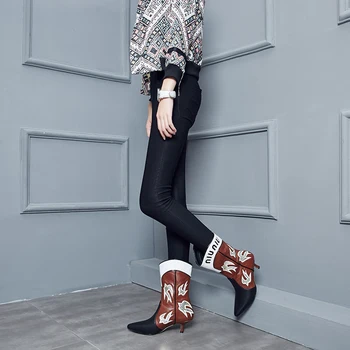 ASUMER 2020 naujas arrivehigh kulniukai moterų batai Karvė originali odiniai batai maišyti spalvas stiletto kulniukai pažymėjo tne žieminiai batai
