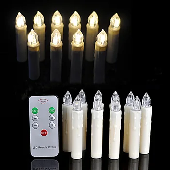 10vnt Šiltai Balta baterijomis, LED Žvakių Šviesos Belaidžio Nuotolinio Valdymo Medis Gimtadienio, Kalėdų, Vestuvių Dekoravimas
