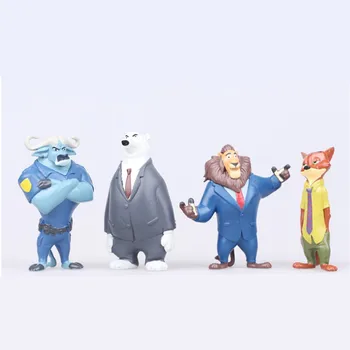 12Pcs/Set Disney Pixar Zootopia Animacinių filmų Modelis Žaislai Anime Pav Nick Fox, Judy Zootropolis Utopija Gyvūnų Lėlės Vaikas Kalėdų Dovana